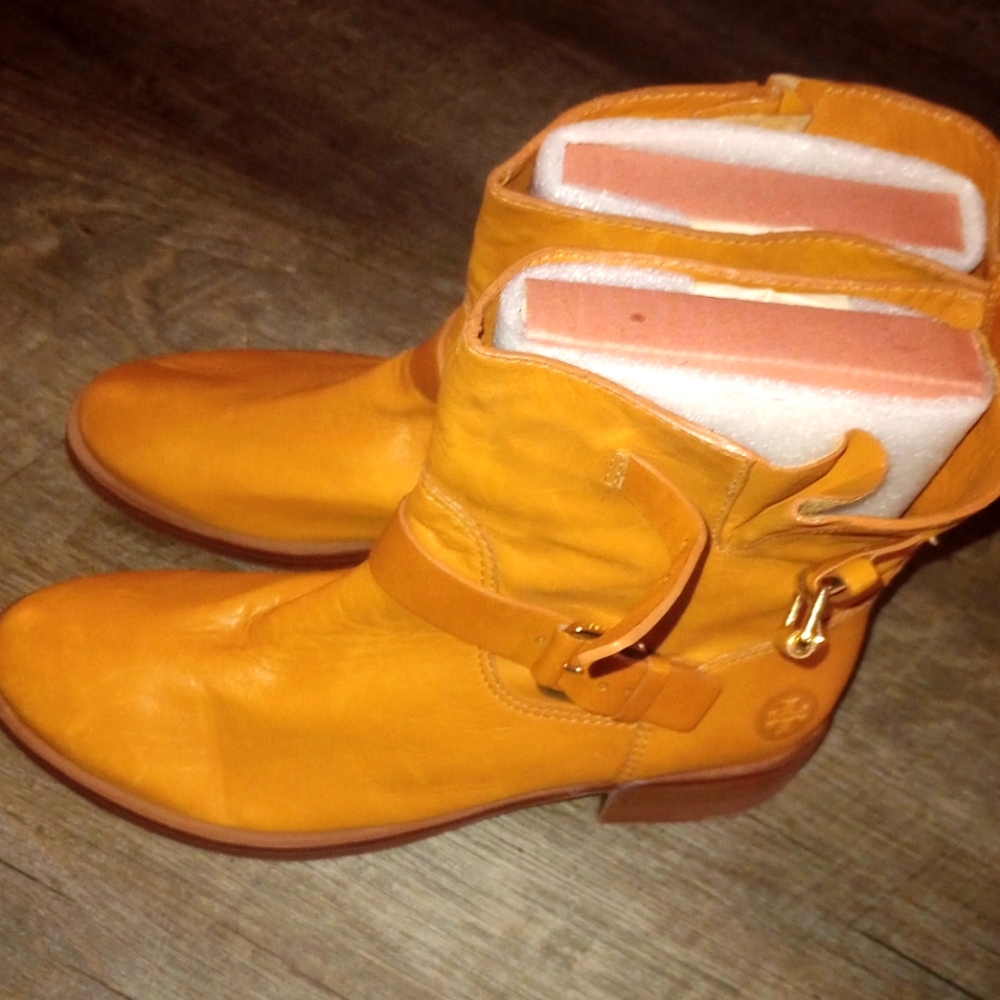 Tory Burch Camel Leather Boots
